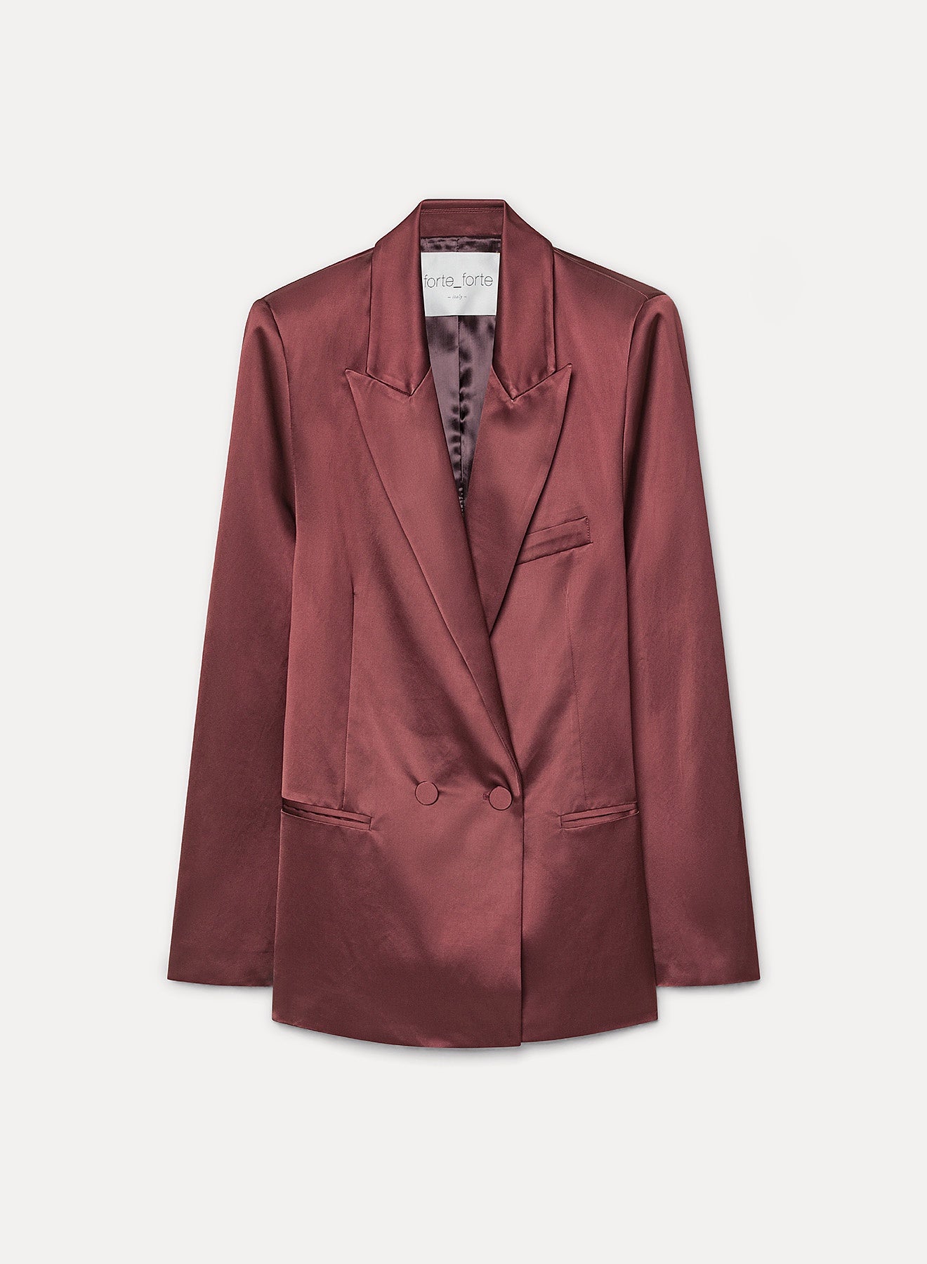 Cotton Satin Tuxedo Jacket Ruby