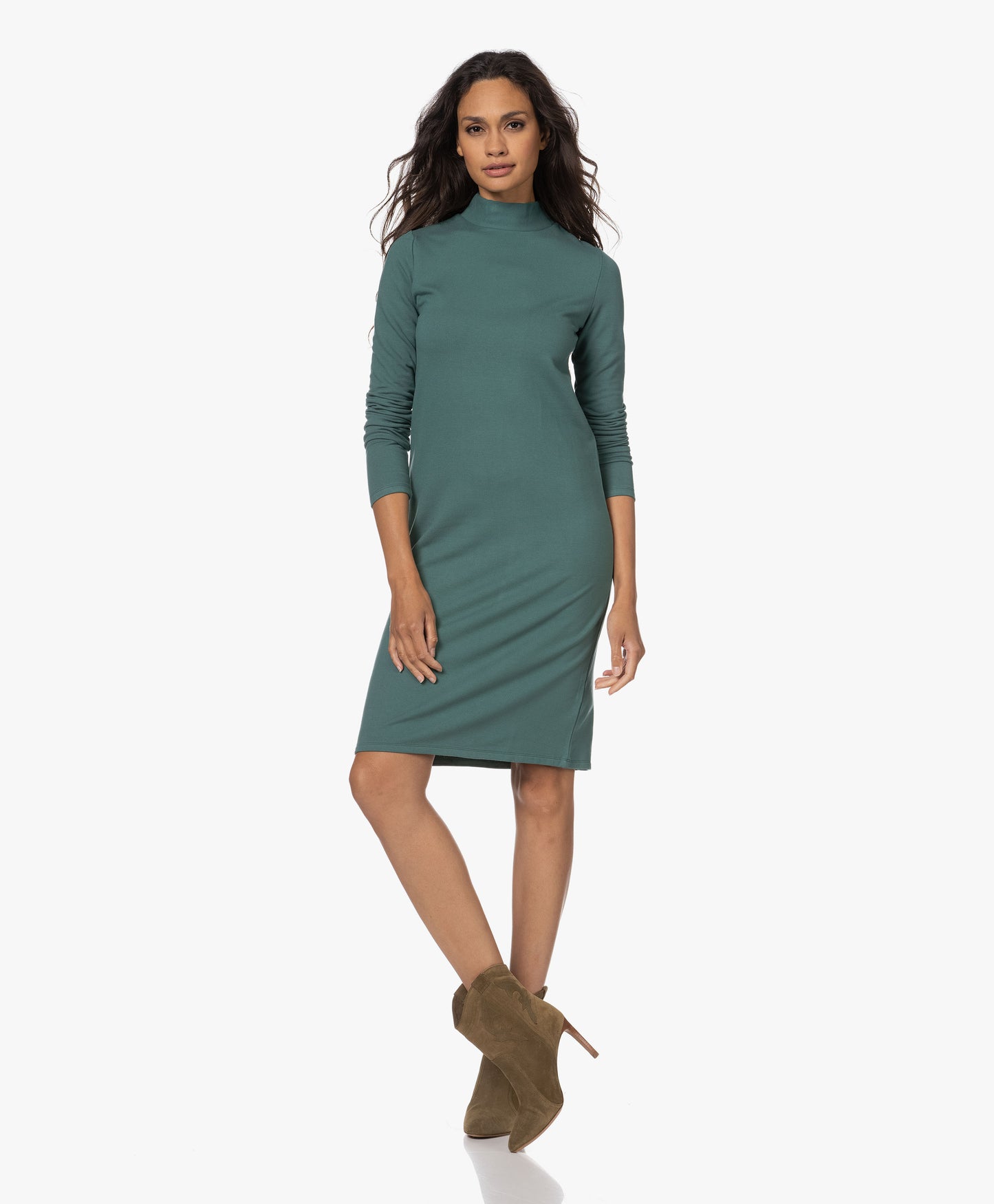 French Touch Jersey Mock Dress Malachite