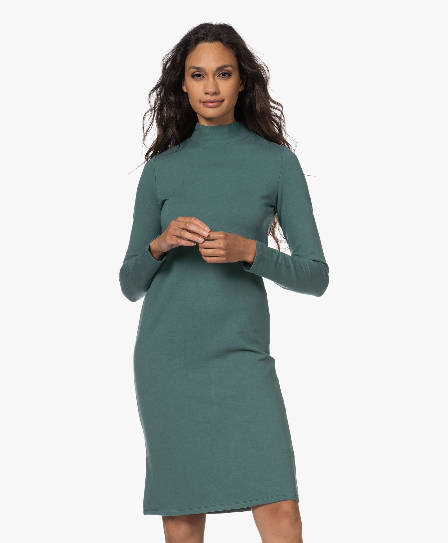 French Touch Jersey Mock Dress Malachite