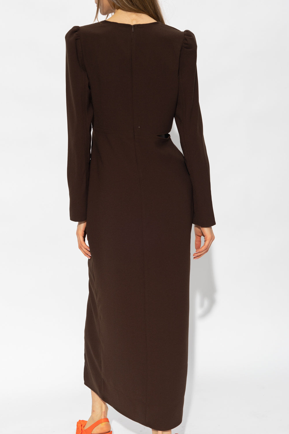 Oliana V-Neck Dress Chocolate
