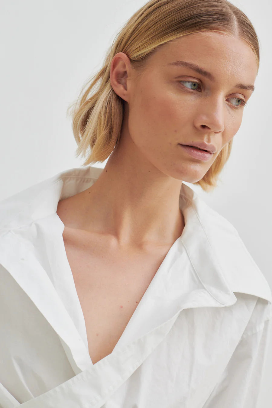 Closa Wrap Front Shirt - White