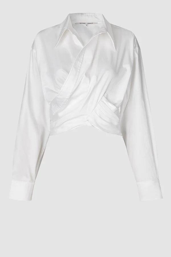 Closa Wrap Front Shirt - White