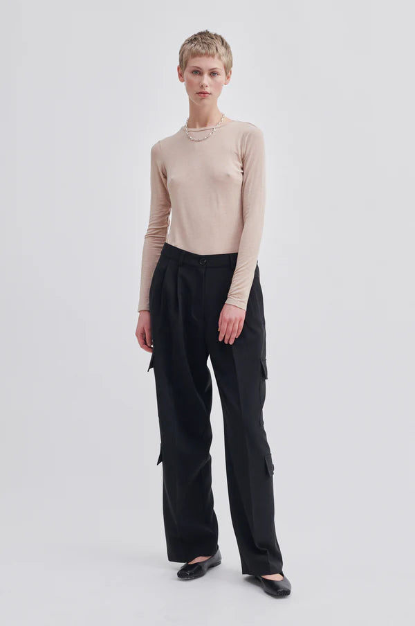 Rikki Knit Top- Dark Chalk