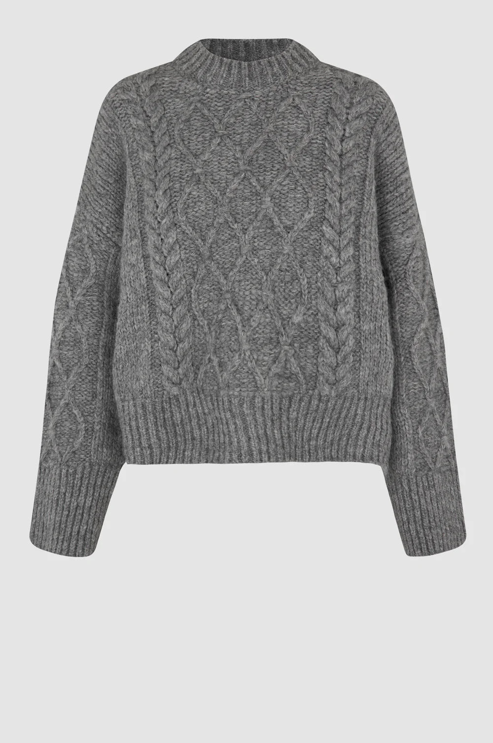 Dia Knit O Neck Grey Melange