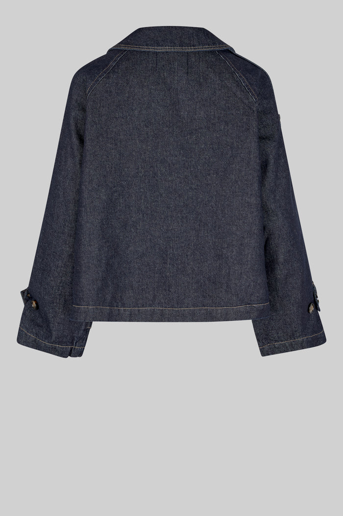 Columbus Trench Jacket - Dark Blue Denim