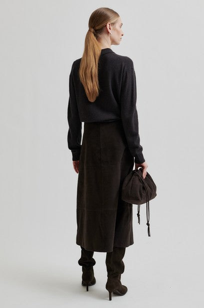 Noormie Suede Skirt - Chocolate Plum