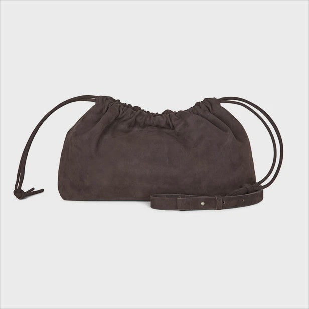 Suede Leather Bag - Chocolate Plum