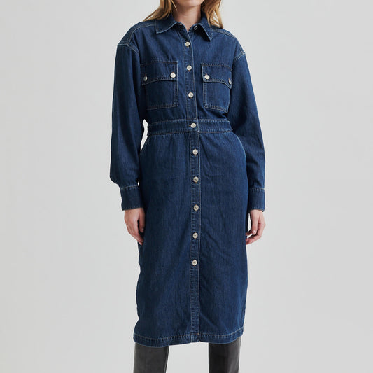 Mina Denim Dress - Blue Denim