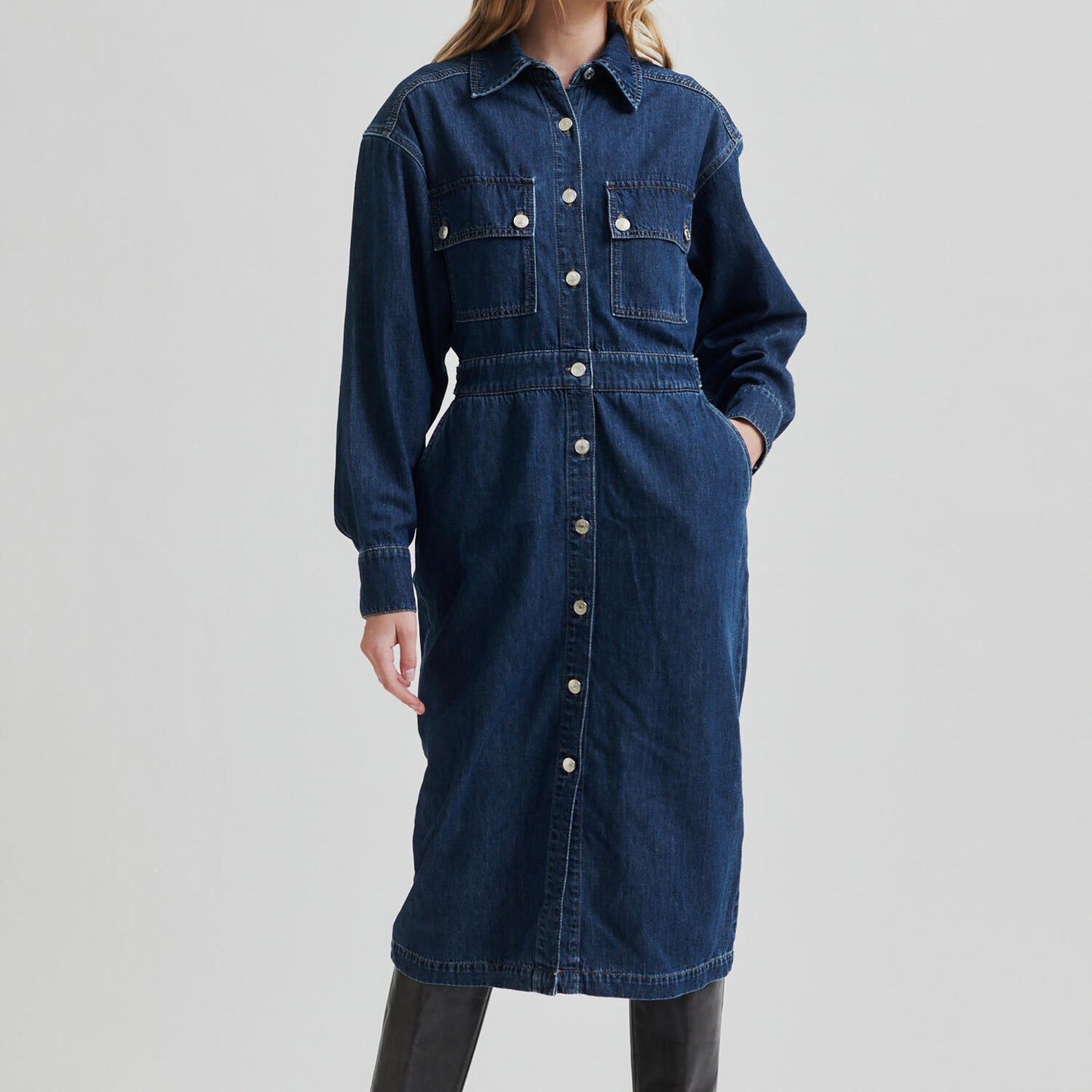 Mina Denim Dress - Blue Denim