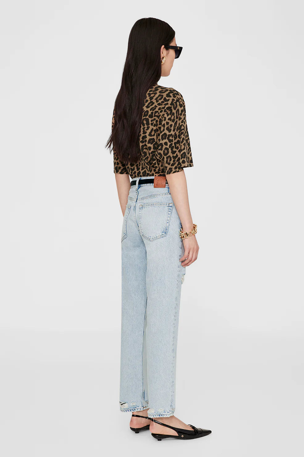 Avi Tee Blk/Brn Leopard