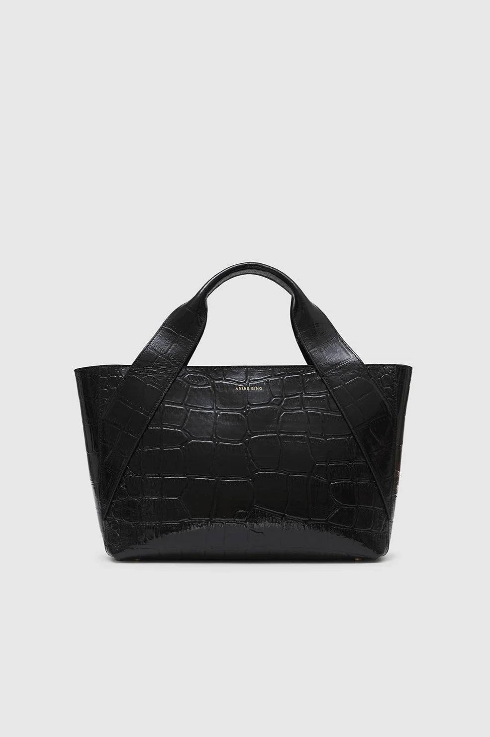 Maya Tote Black Oversized embossed