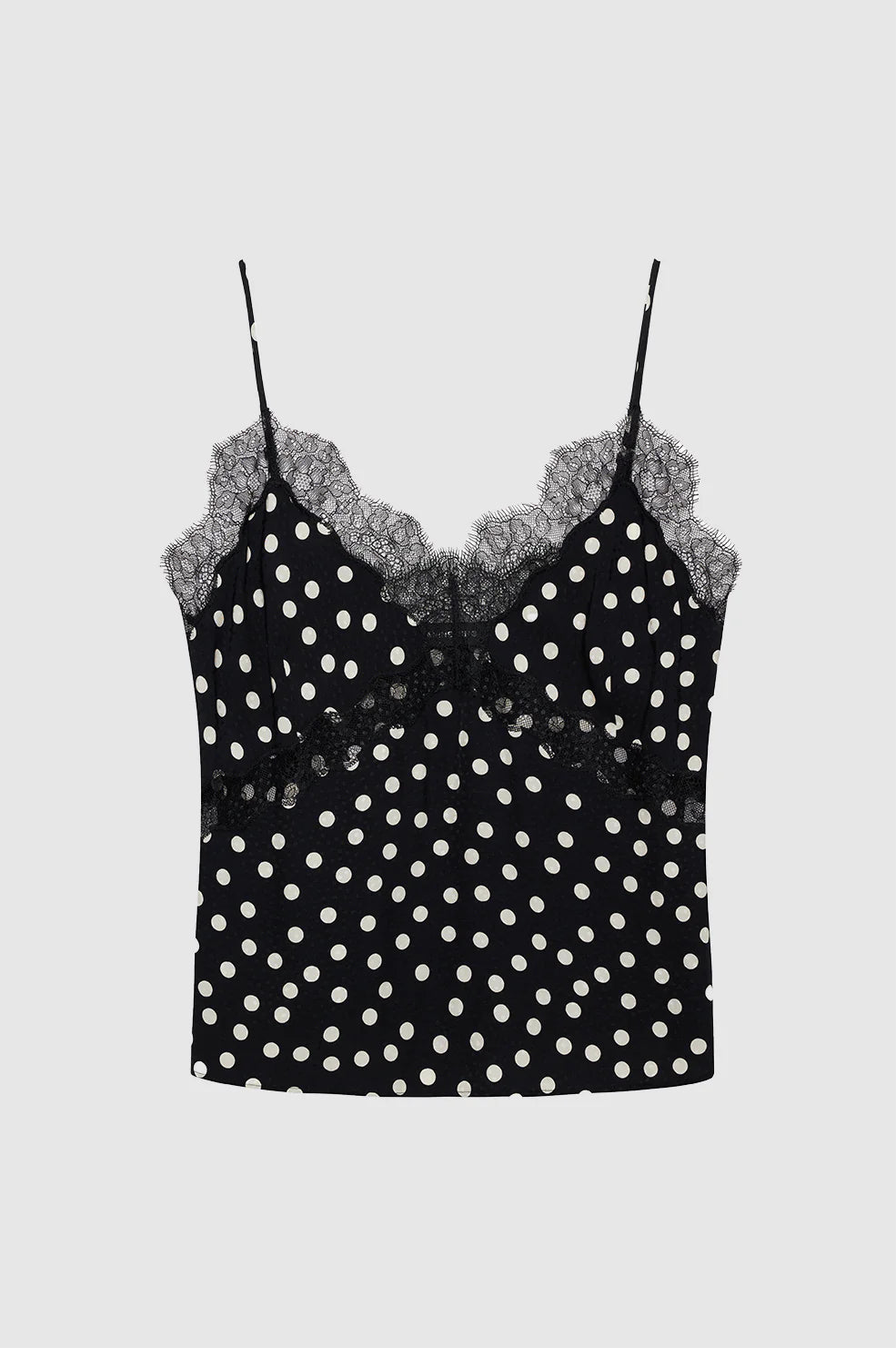 Amelie Camisole - Black & White Double Dot