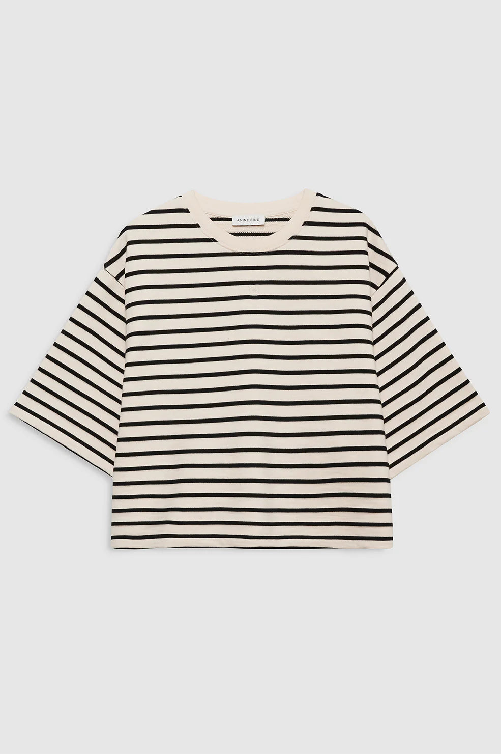 Myers Cropped Tee Black Stripe