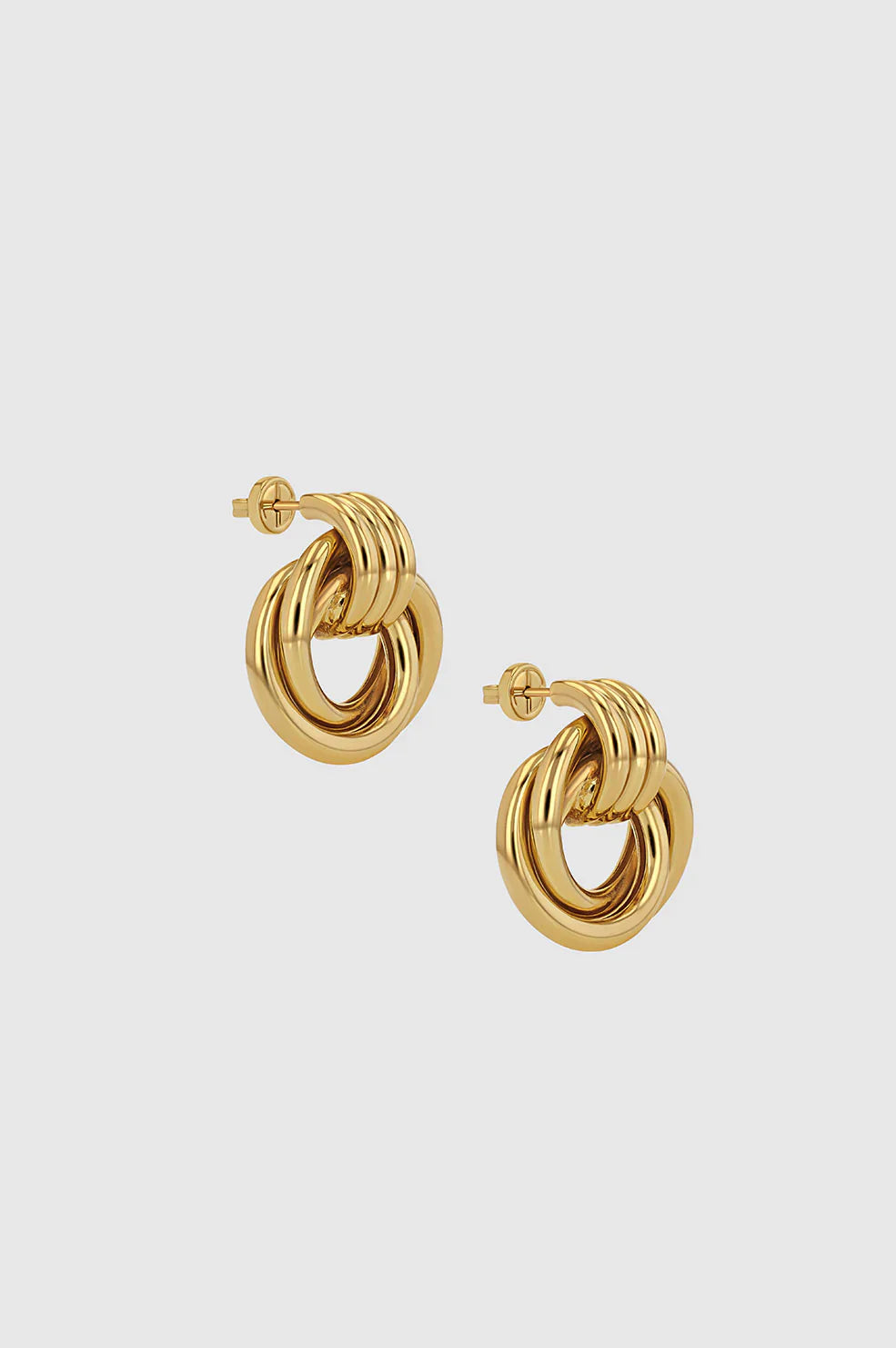 Triple Knot Earrings Gold