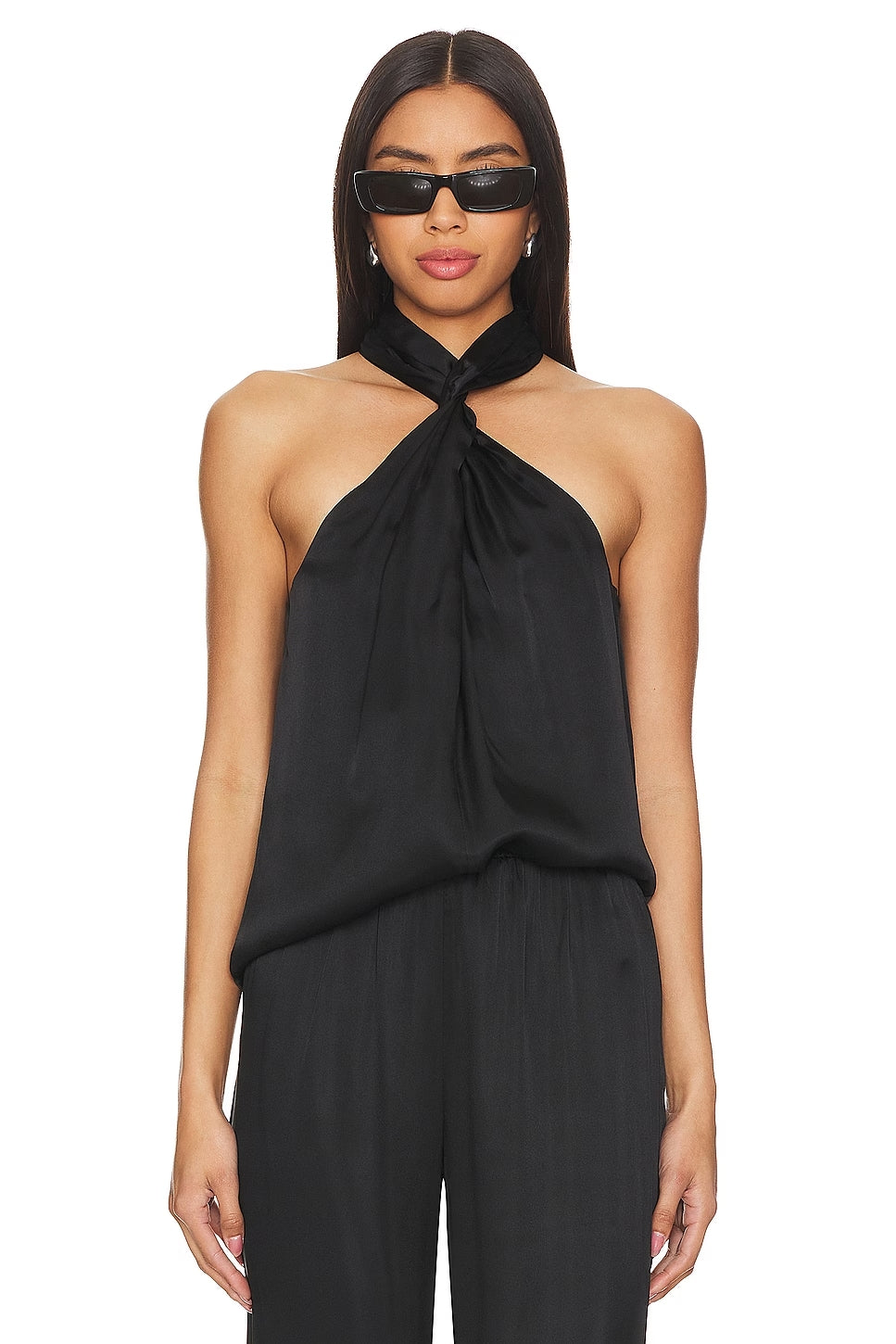 Becca Top Black Satin