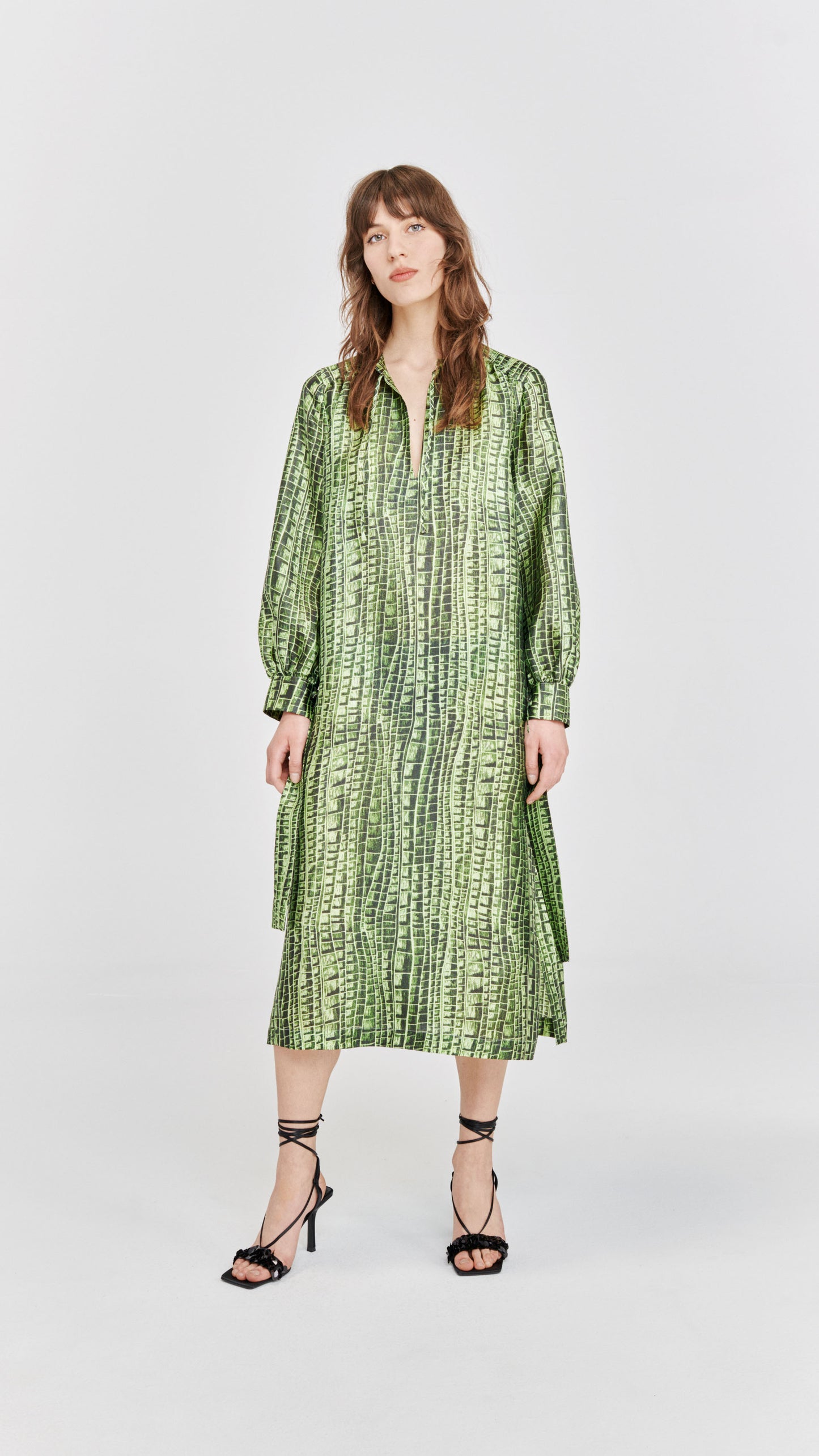 Adeline Dress Green Reptile