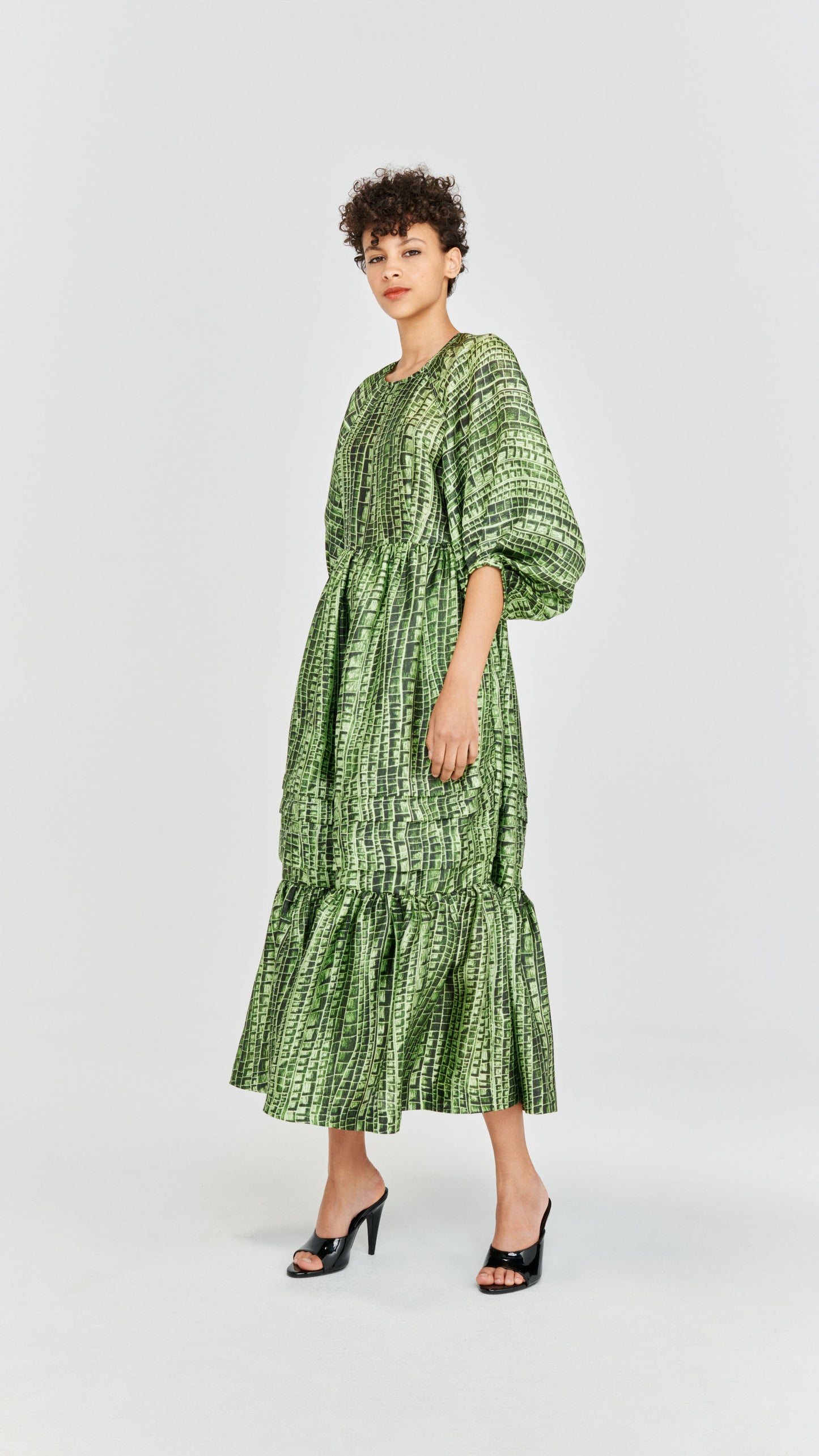 Adeline Dress Green Reptile
