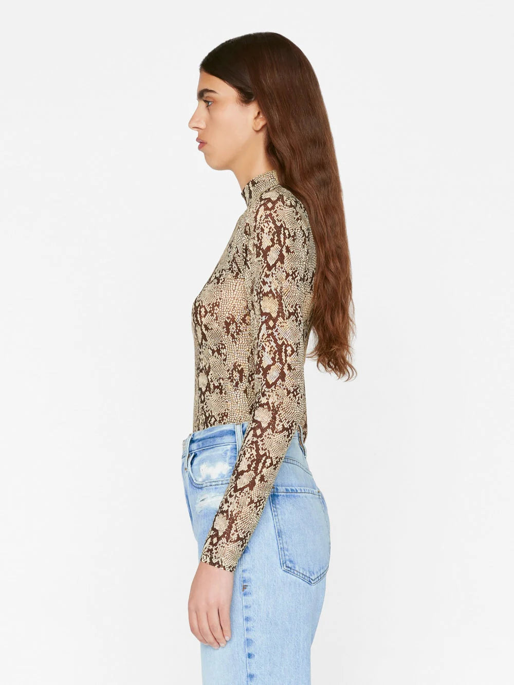 Mesh Mock Neck L/S