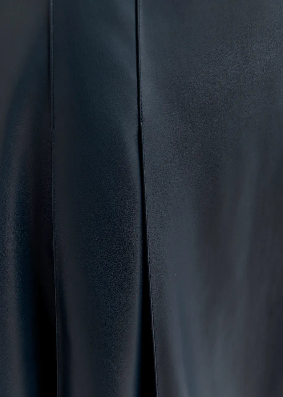 Geeuw Faux Leather Midi Skirt