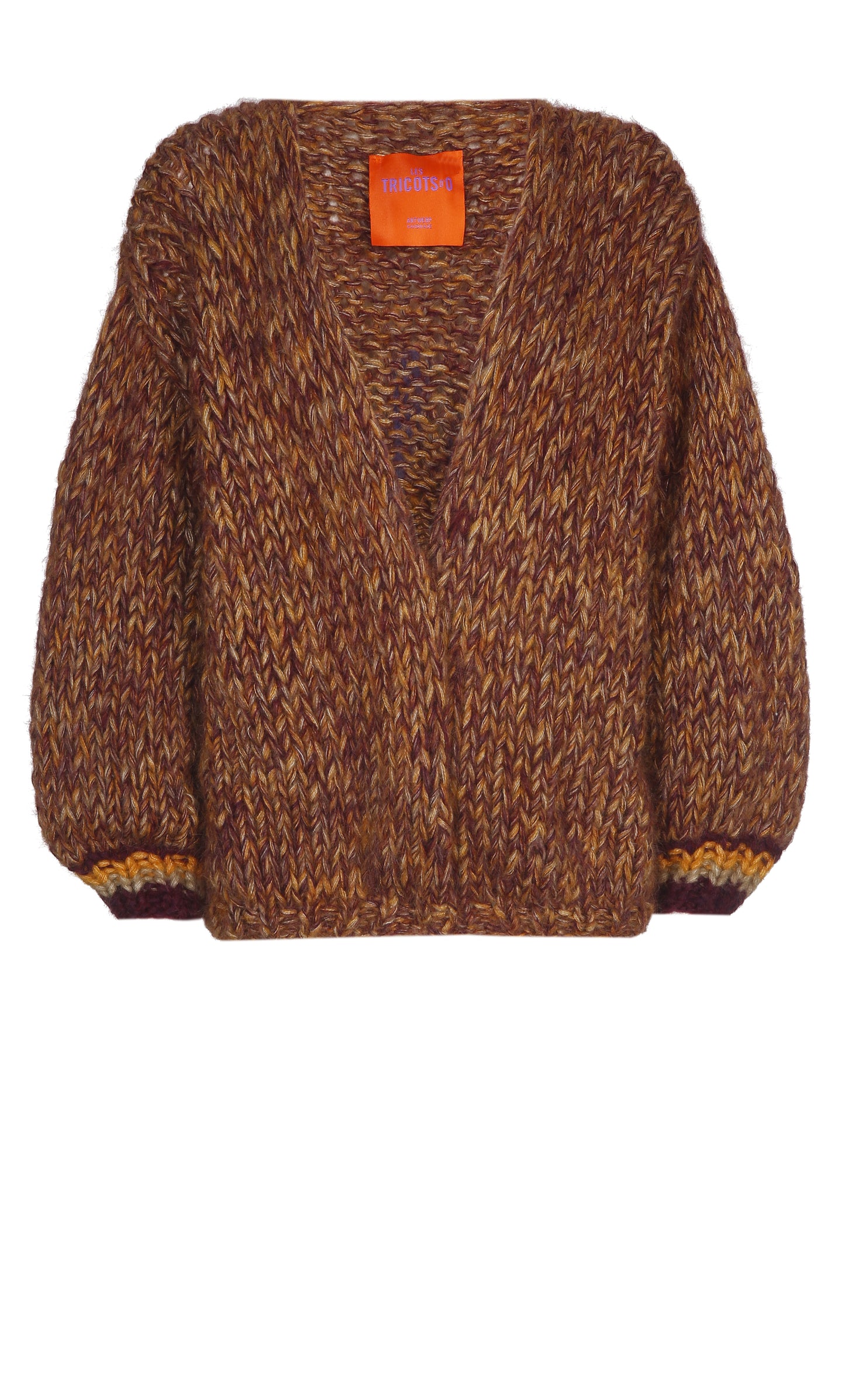 Alpaca Cardigan Short Burgundy Graffiti 'LOVE'