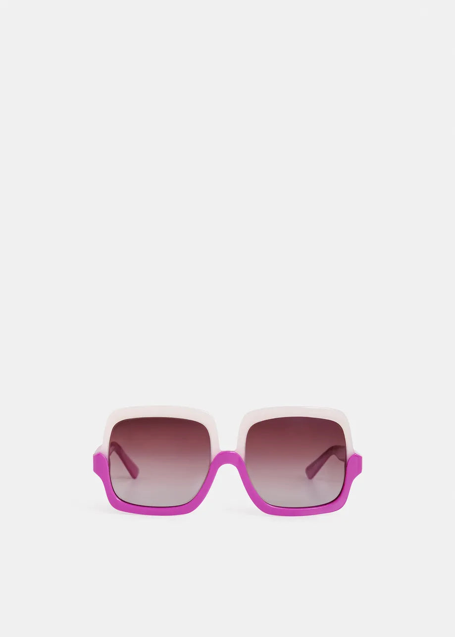 Hiami Oversized Sunglasses Purple / Cream