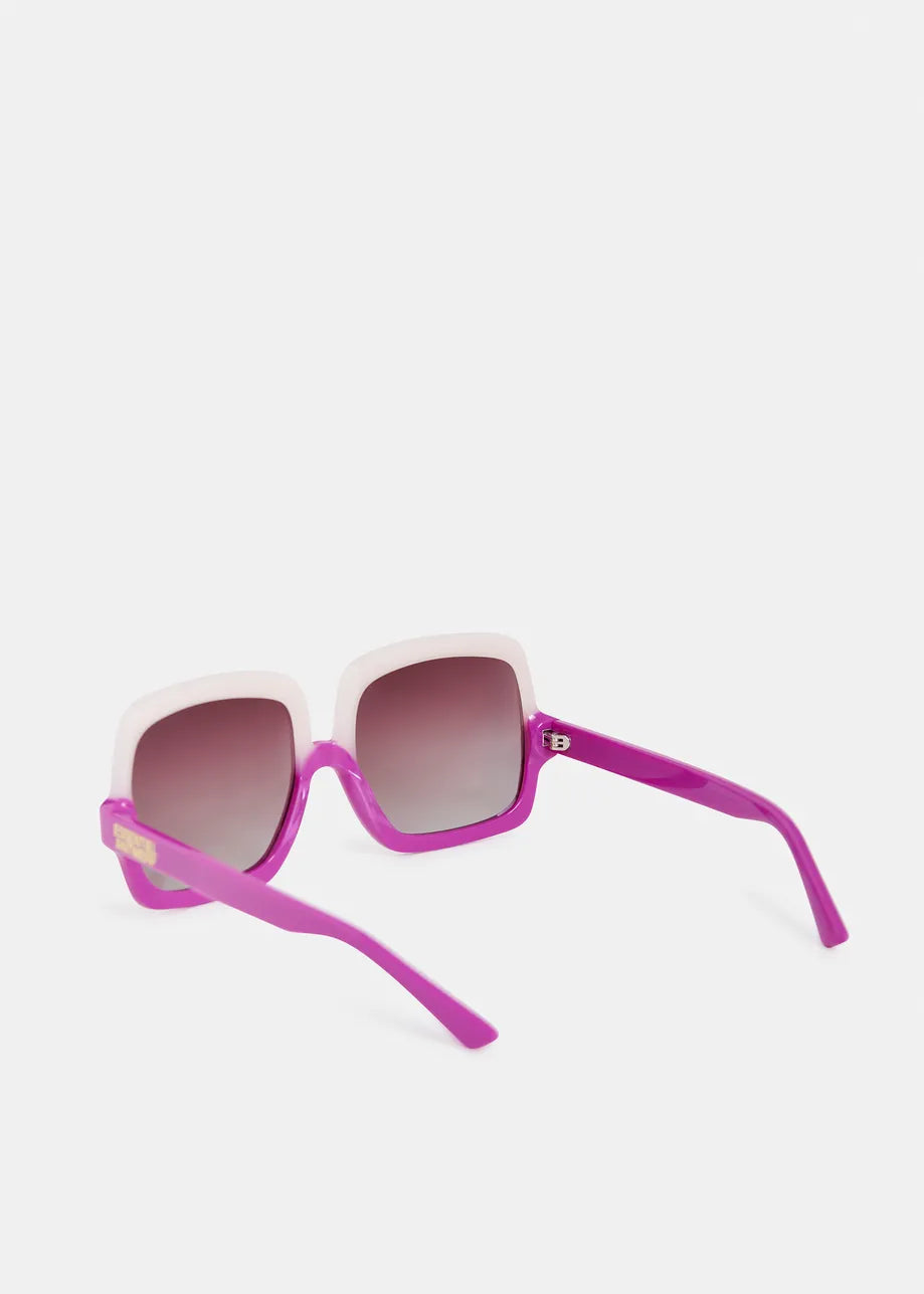 Hiami Oversized Sunglasses Purple / Cream