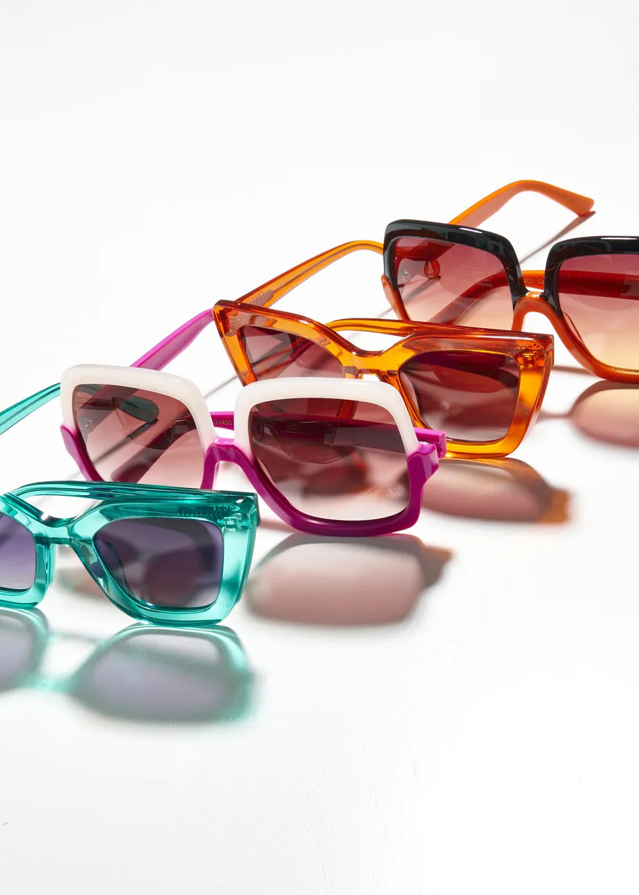 Hiami Oversized Sunglasses Purple / Cream