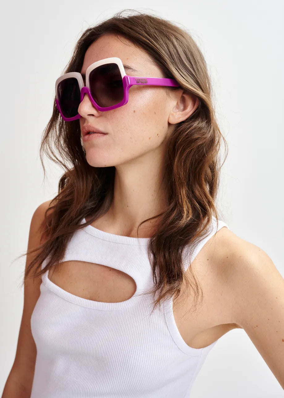 Hiami Oversized Sunglasses Purple / Cream