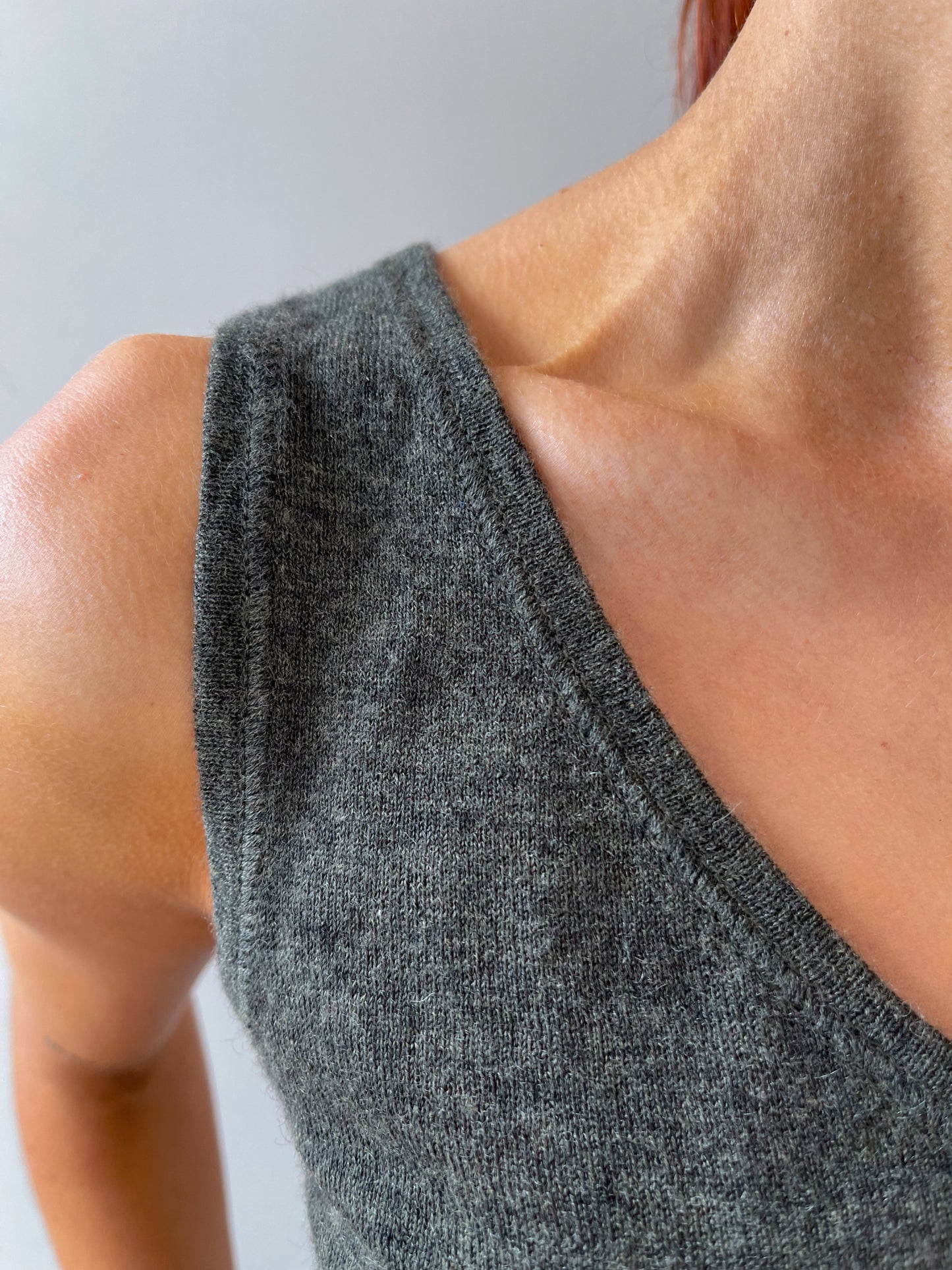 Cashmere Khaki-Grey Tank Top