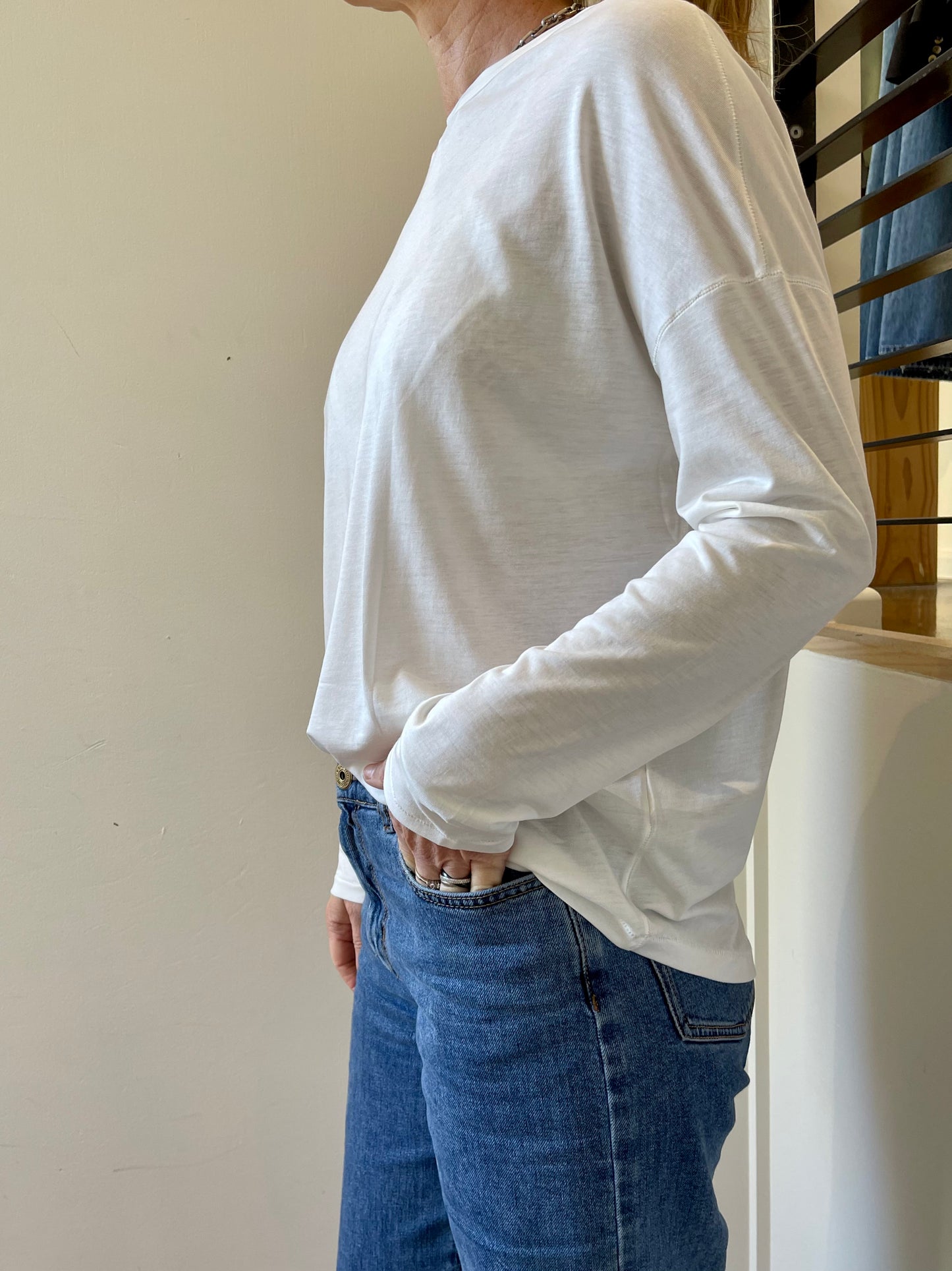 Boat-Neck T-Shirt - Milk