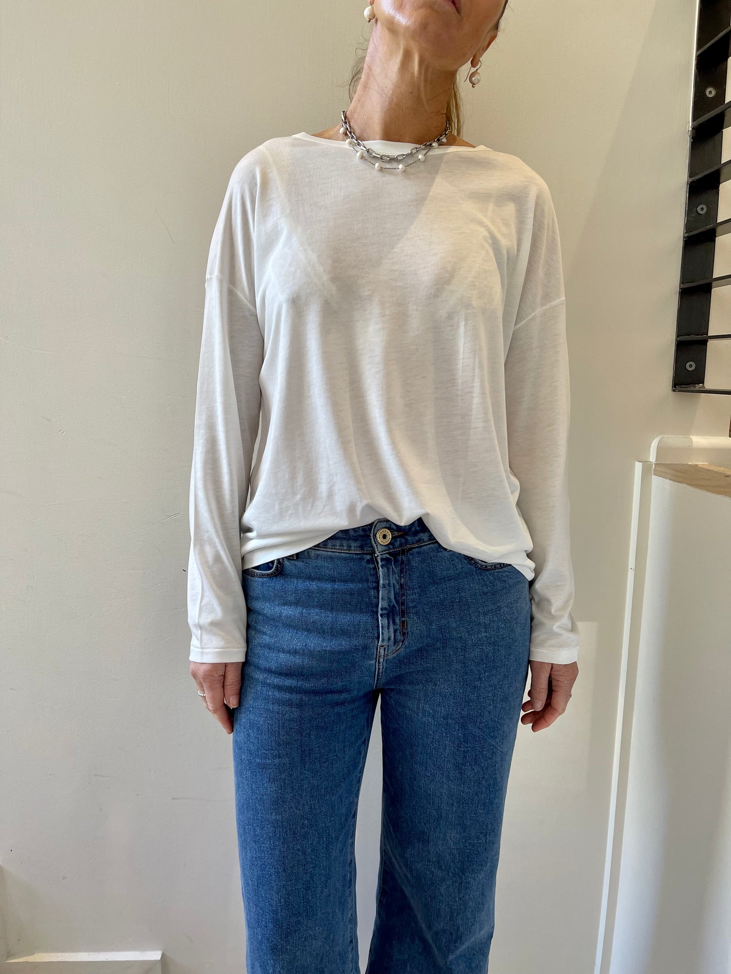 Boat-Neck T-Shirt - Milk