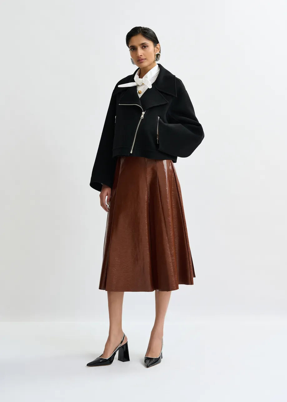 Jib Faux Leather Skirt