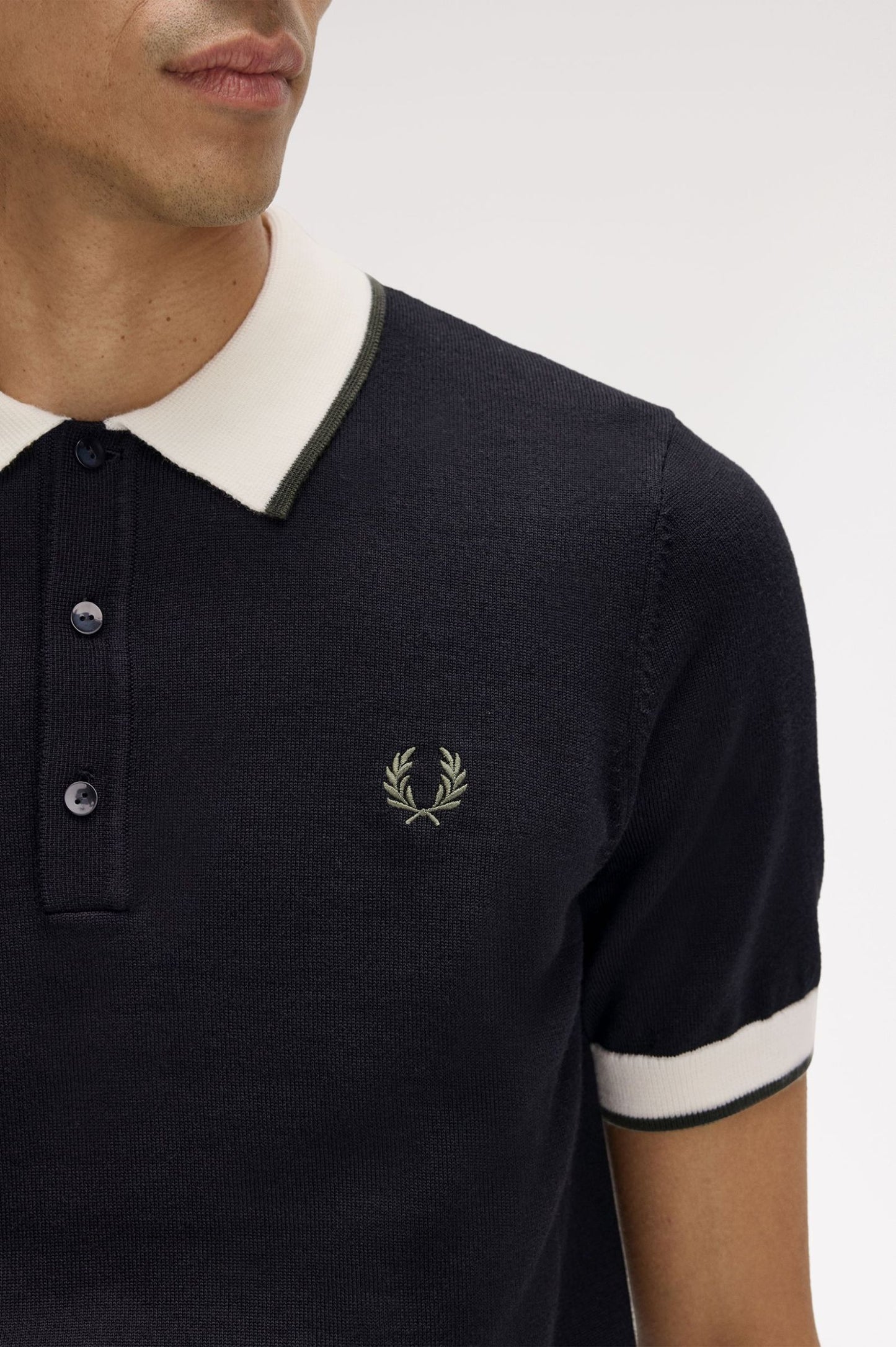 Contrast Tipped Knitted Shirt