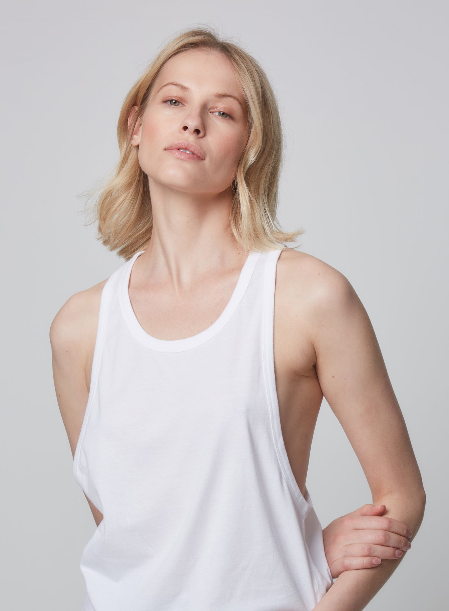 White Racer Back Tank Top
