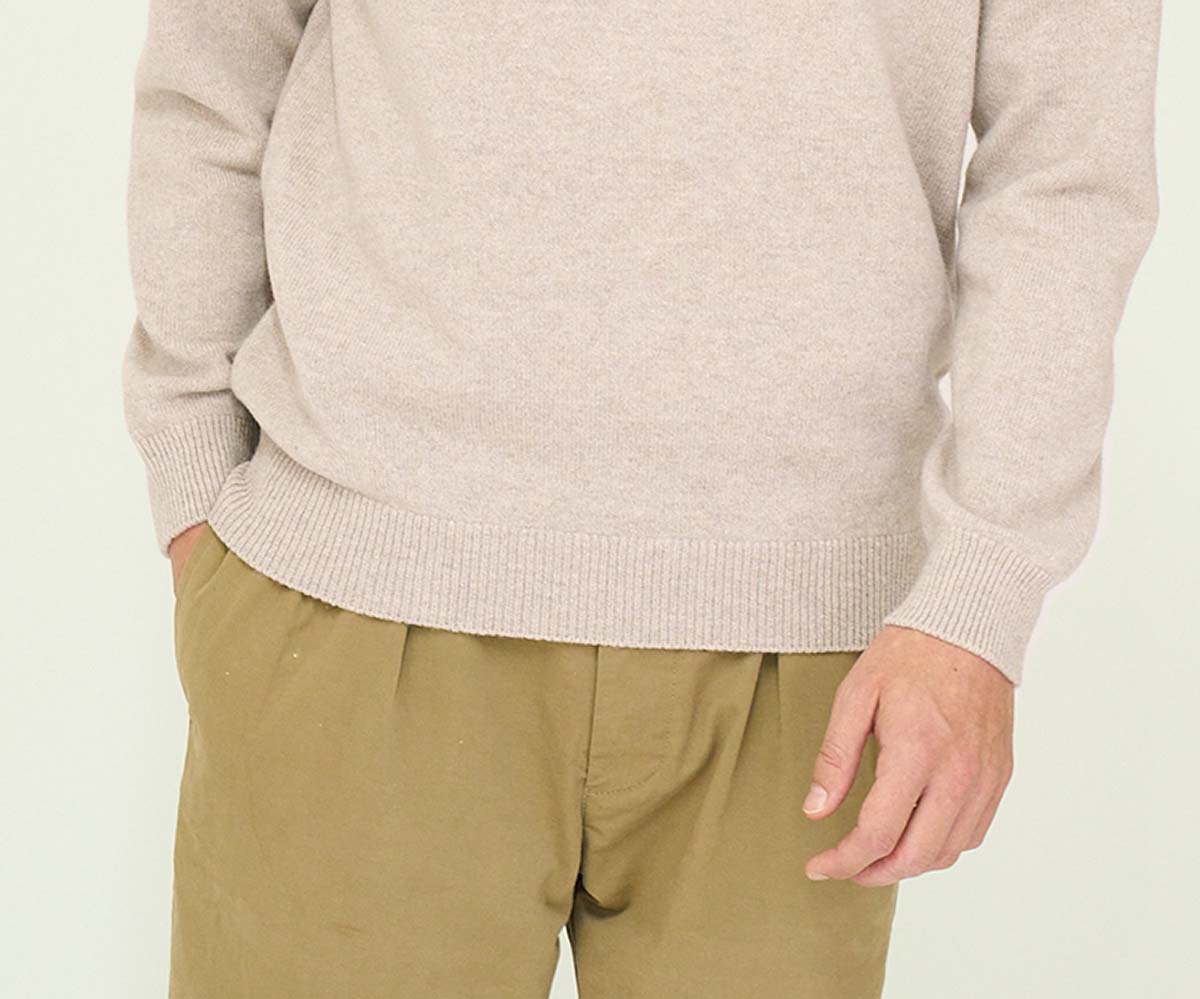 Beige/Grey Crew Neck