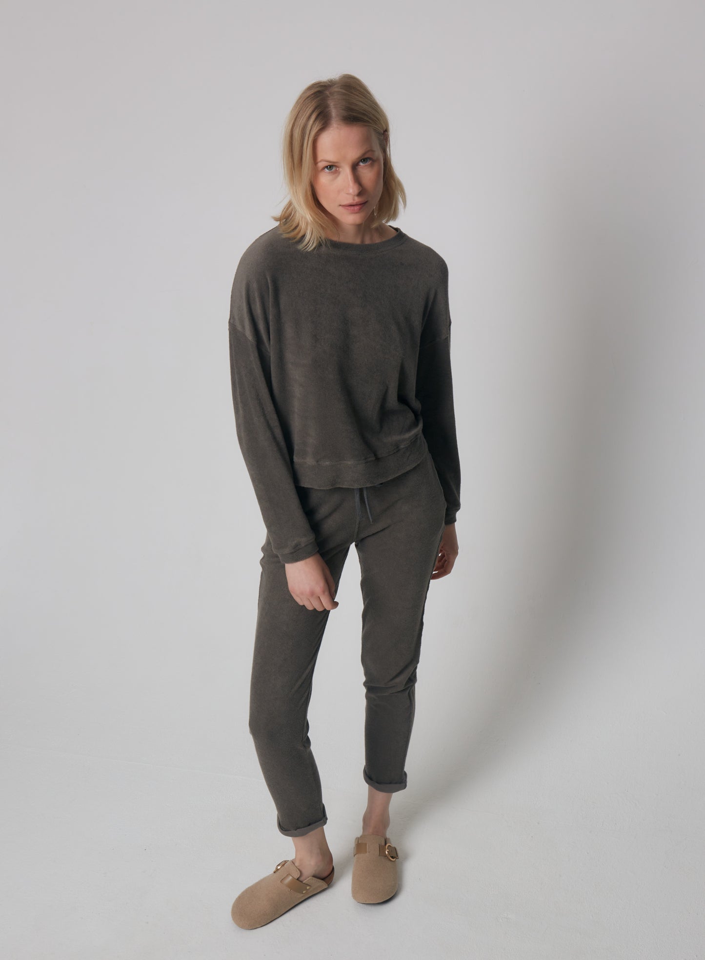 Khaki Boat Neck Sweater