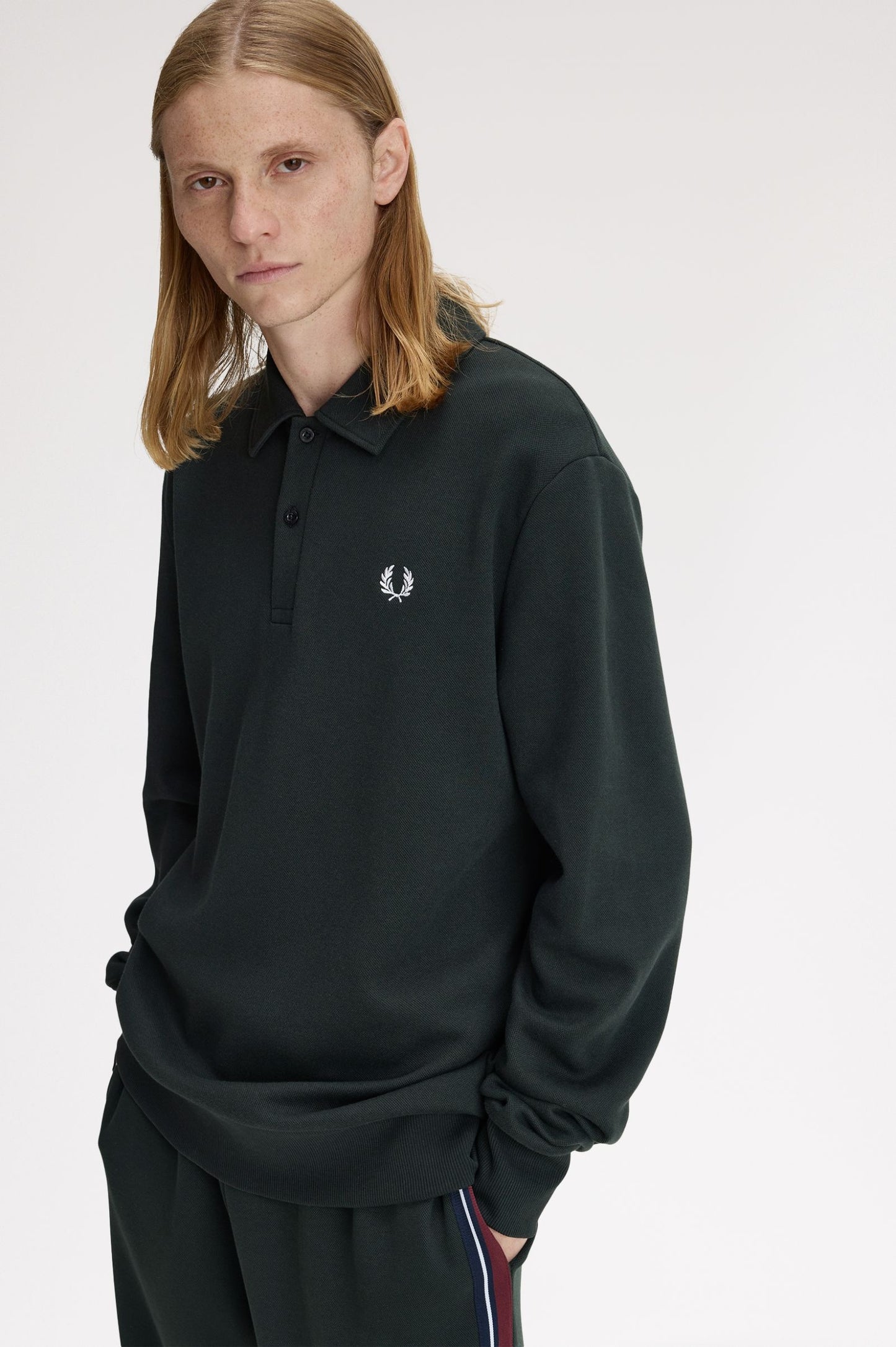 Pique Collared Sweatshirt NightGreen
