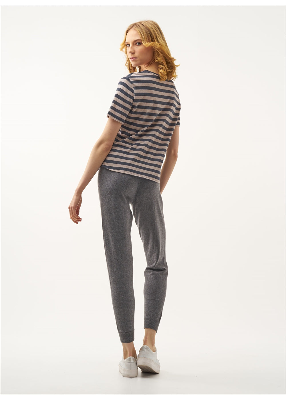Cotton-Cashmere Striped T-Shirt