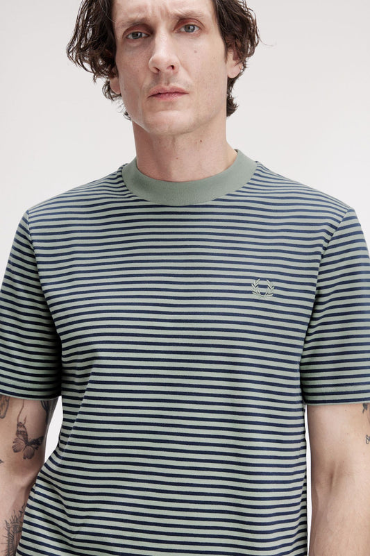 Fine Stripe Heavyweight Tee Bayleaf