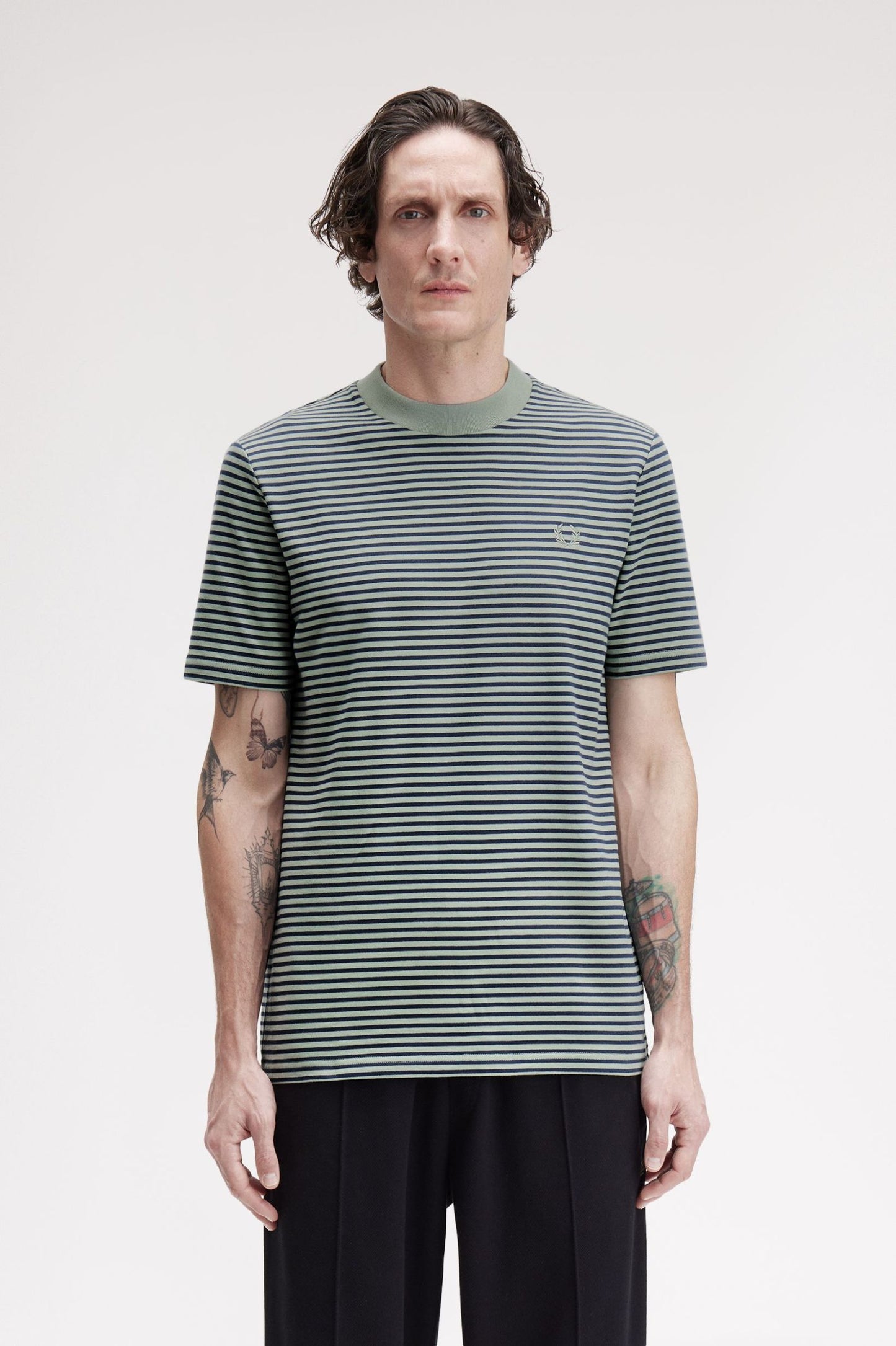 Fine Stripe Heavyweight Tee Bayleaf