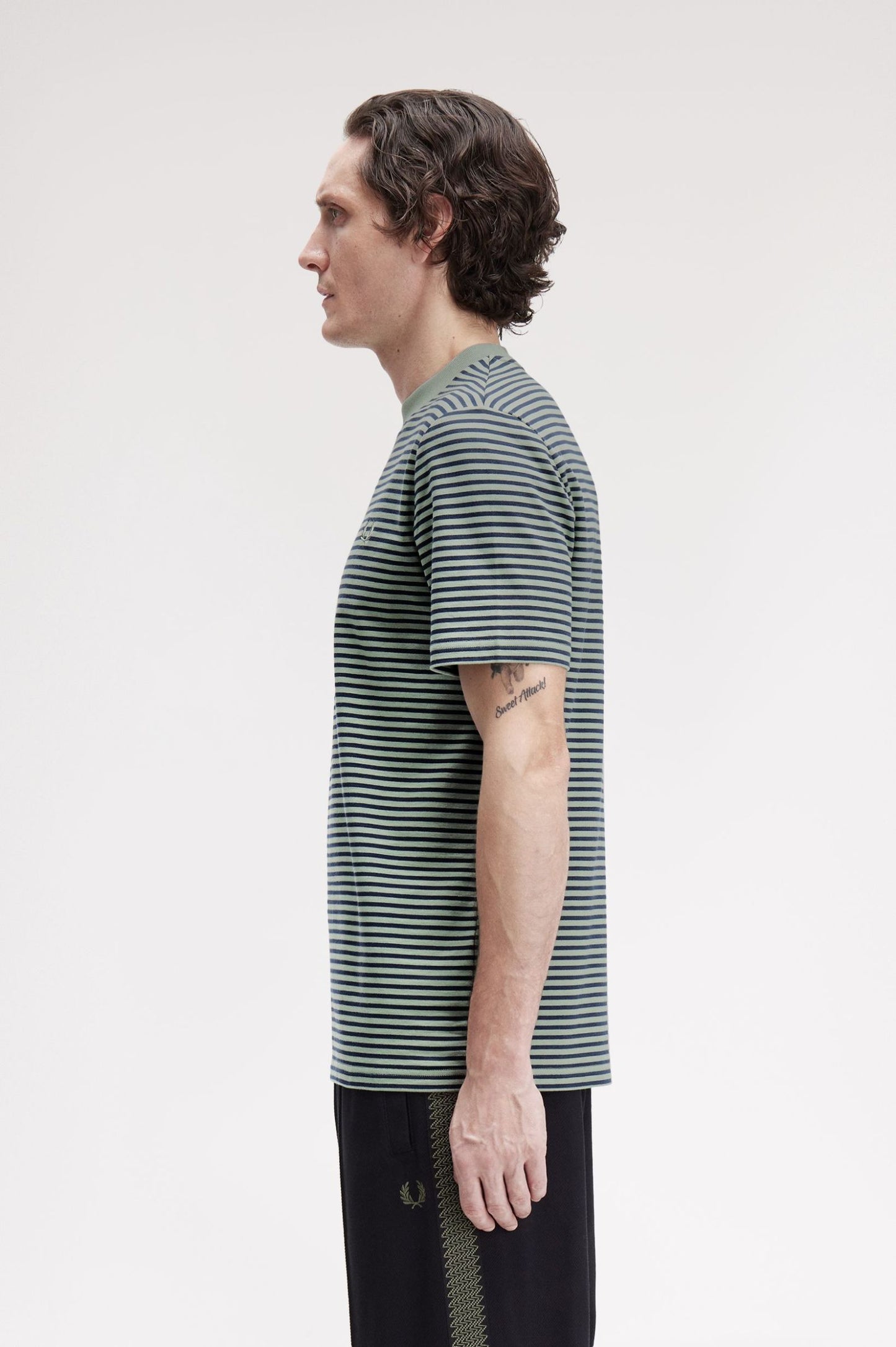 Fine Stripe Heavyweight Tee Bayleaf