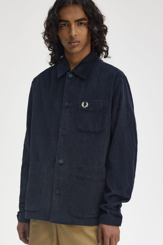 Corduroy Pocket Detail Overshirt Navy