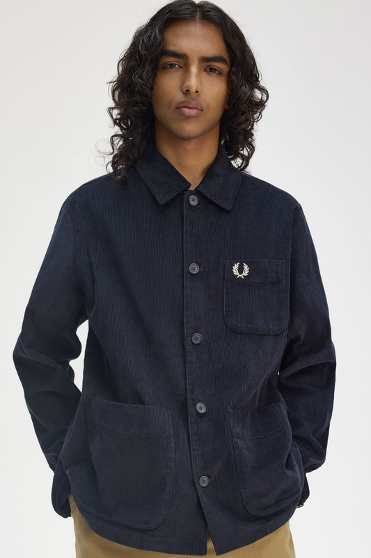 Corduroy Pocket Detail Overshirt Navy