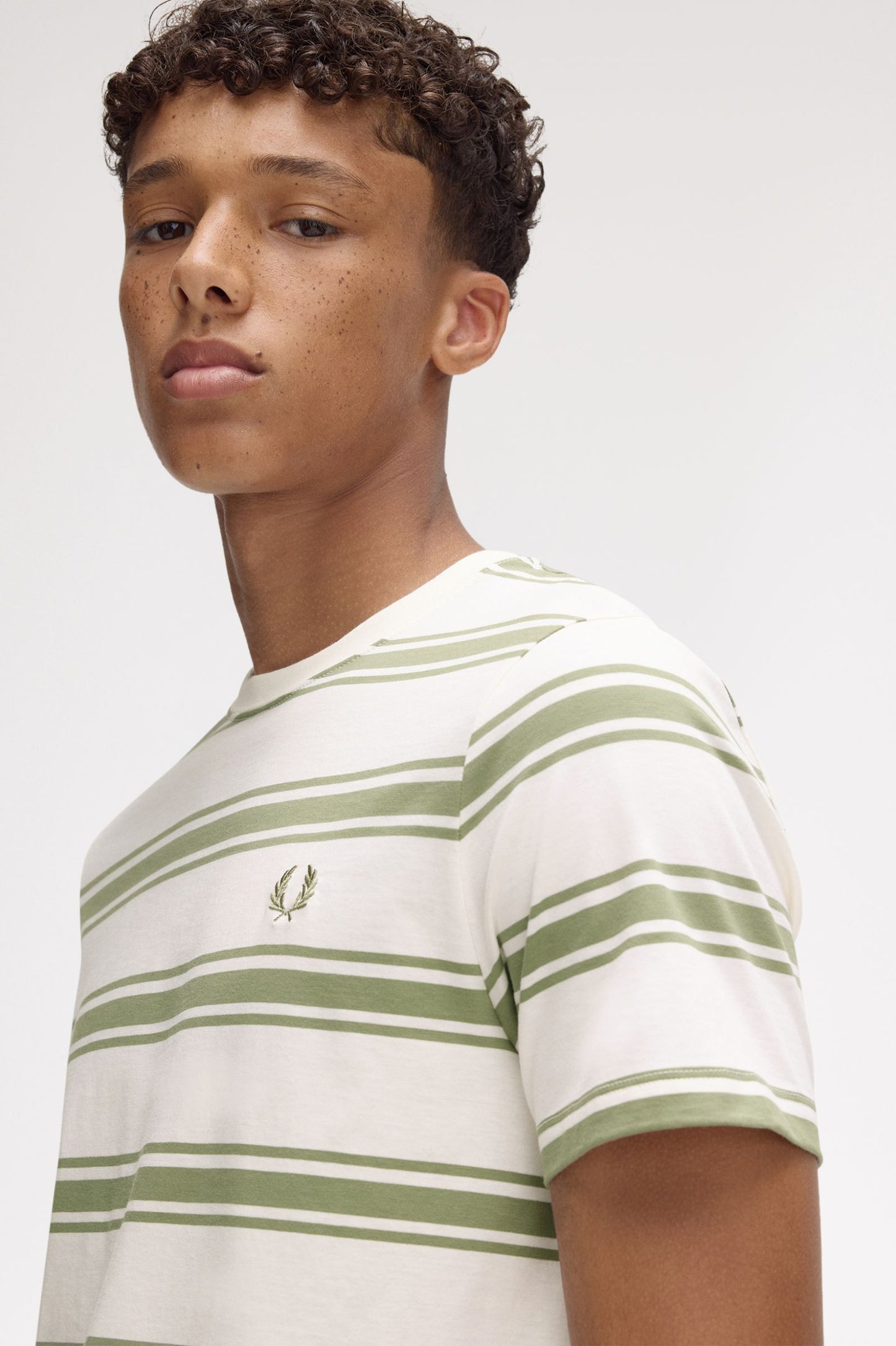 Fine Stripe Tee Ecru