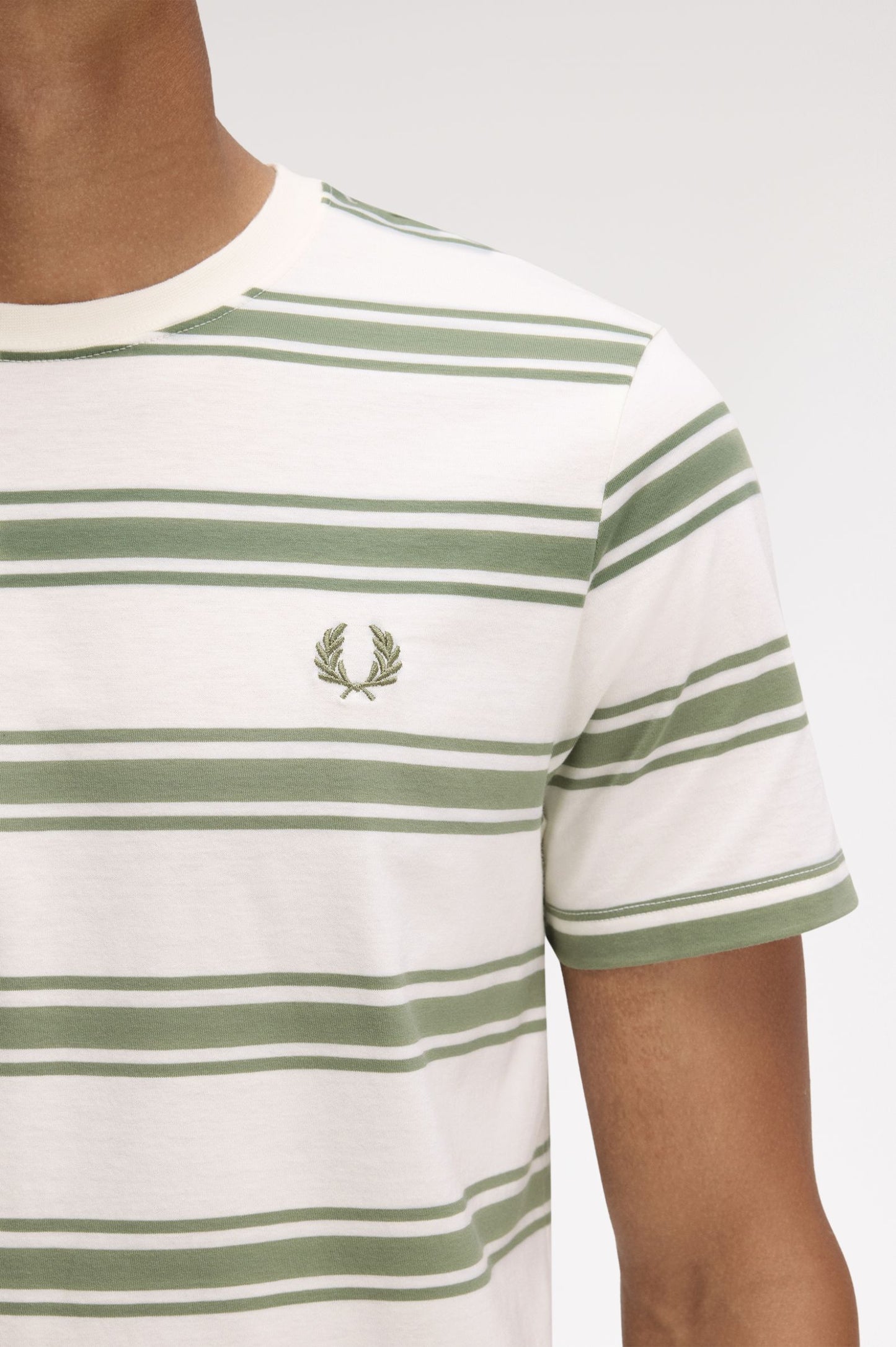 Fine Stripe Tee Ecru