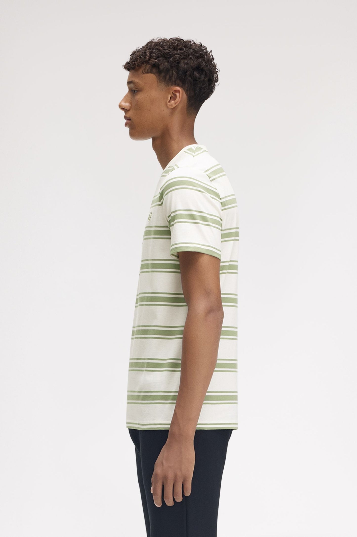 Fine Stripe Tee Ecru