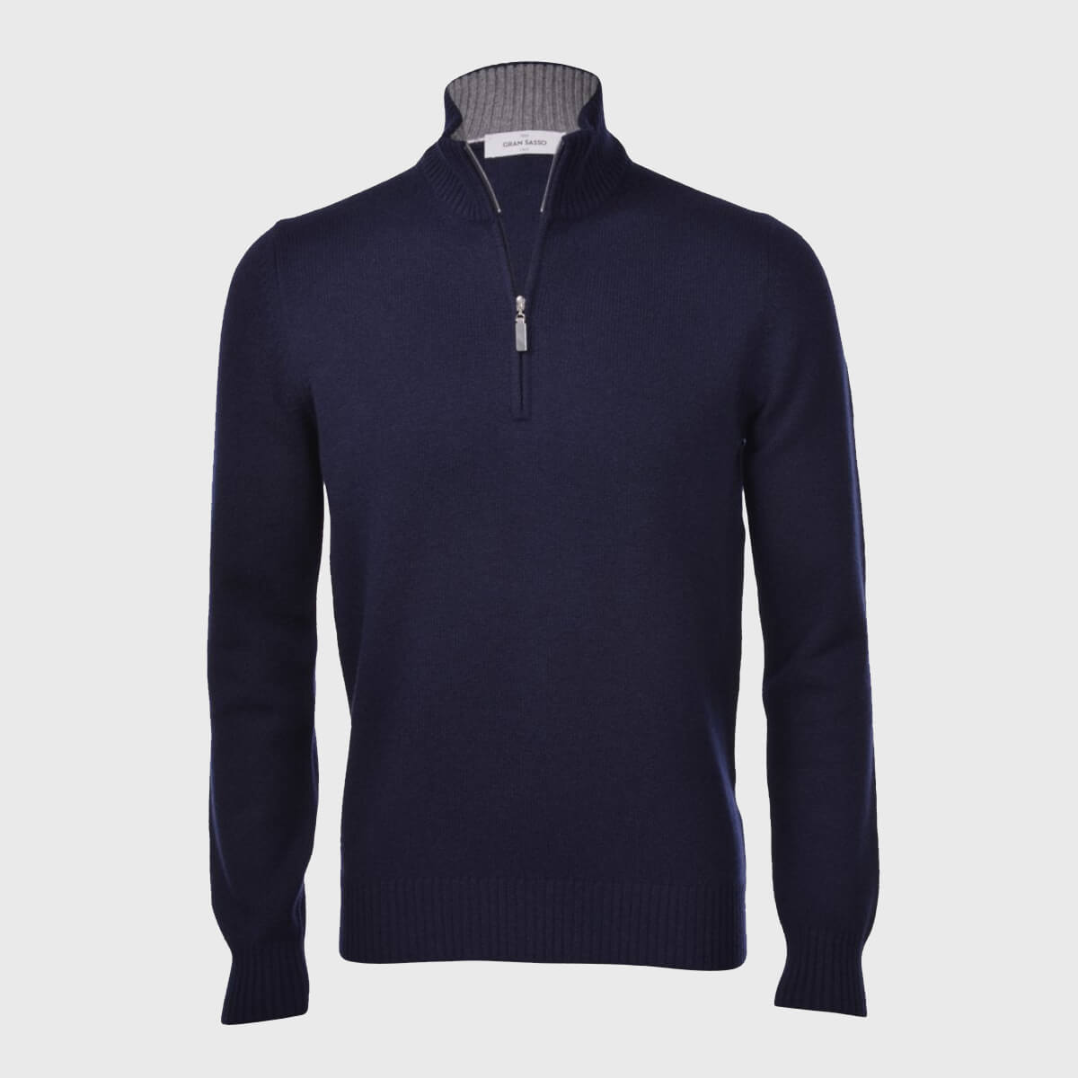 Navy Mock Neck with Zip
