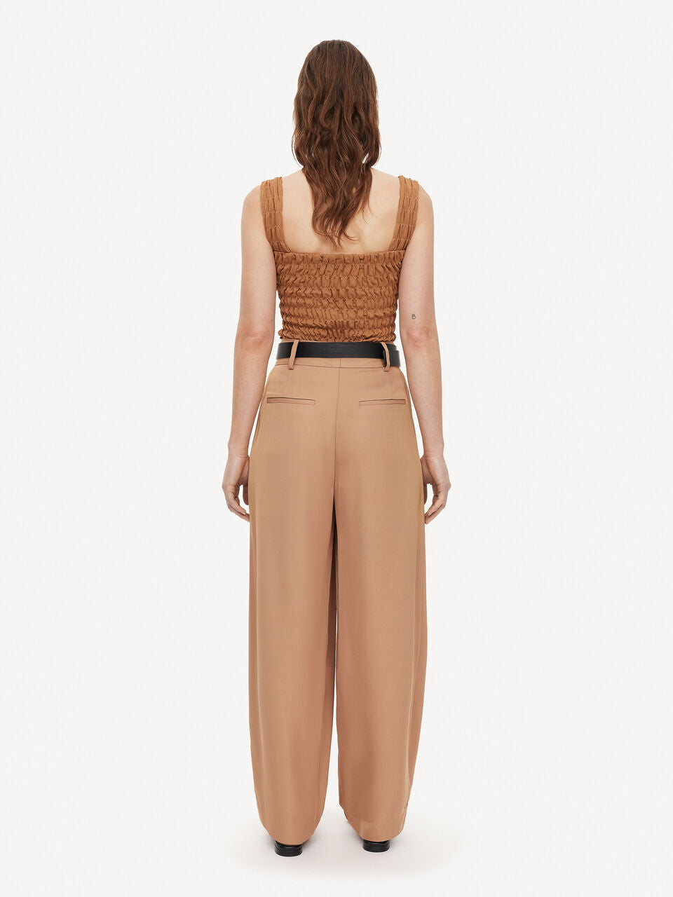 Elnaz Shirred Top Tobacco Brown