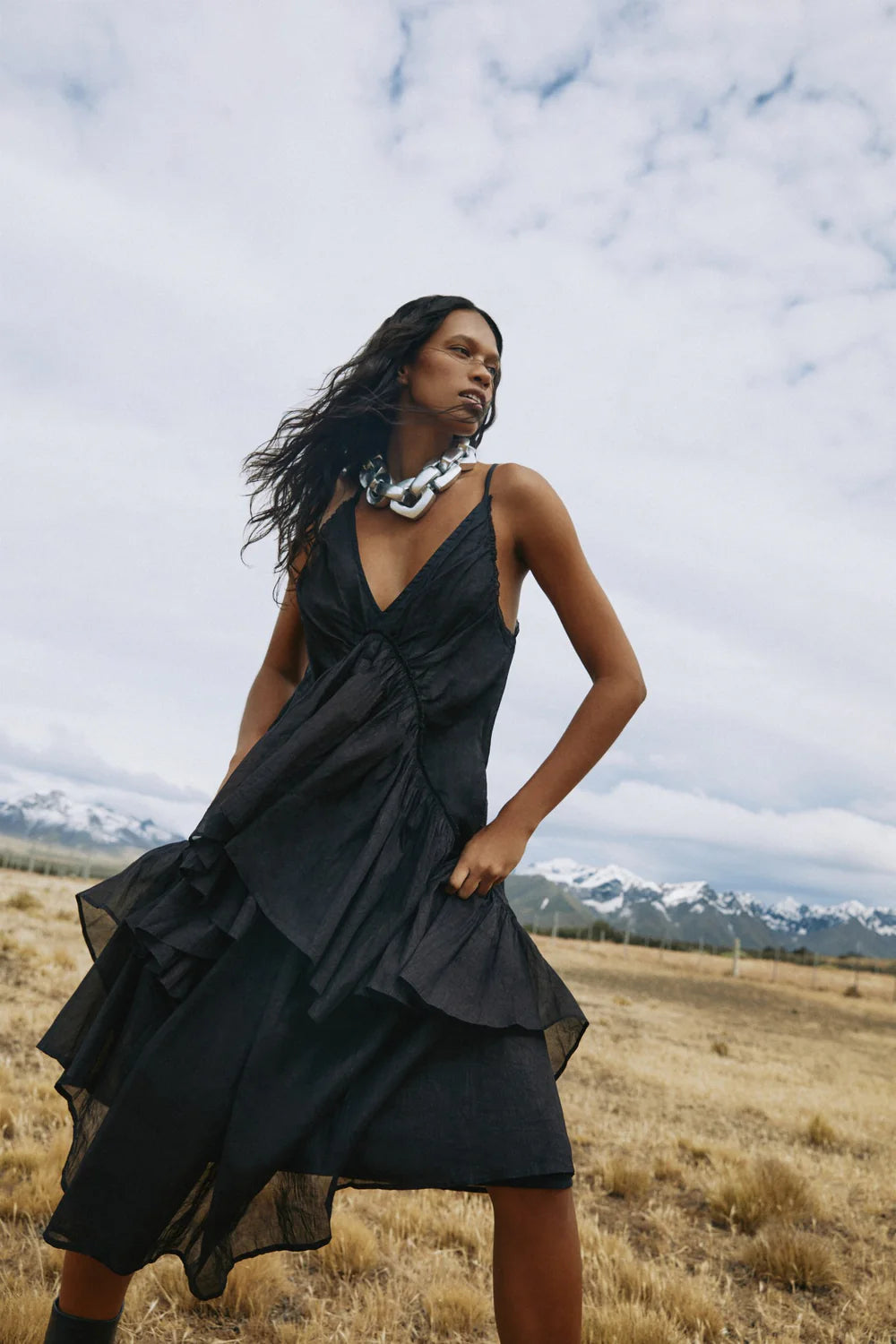 Shakira Multi Layer Dress Black