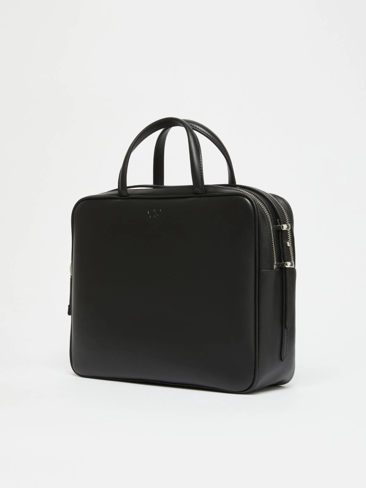 Girone Leather Satchel Bag Black